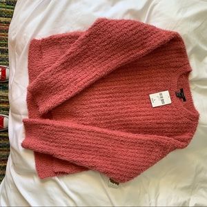 pink sweater! so cozy!